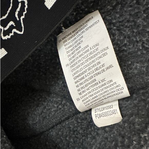 FOX Racing Activewear Hoodie Sweatshirt Top Long Sleeve Black Size Medium - Picture 10 of 10